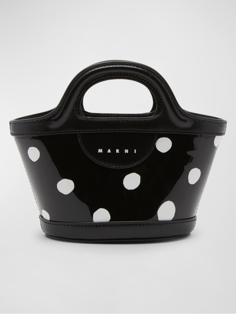 Marni Tropicalia Micro Patent Leather Polka Dot tote bag - Picture 3 of 7